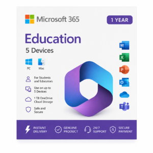 Microsoft 365 Education 1 Year Subscription for 5 Devices on PC and Mac
